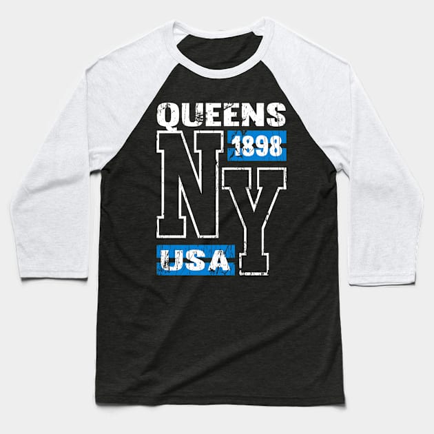 Queens NY Baseball T-Shirt by Vitalitee